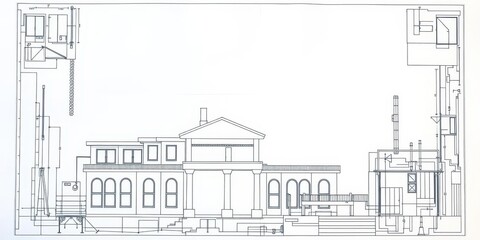 Obraz premium Blue print photo effect mockup template for showcasing architectural or engineering designs, architecture, plan, blueprint