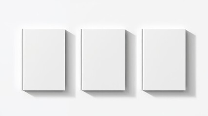 Book cover mockup in three sizes - front, back, and spine displayed on a blank hardcover book with textured paper and realistic shadows, back, hardcover