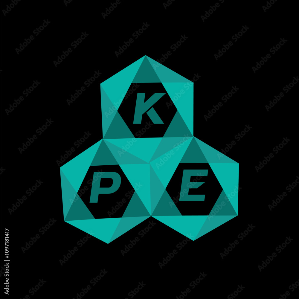 Fototapete kpe creative minimalist letter logo. kpe unique vector initials alphabet letter logo design