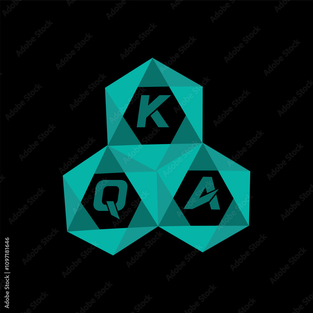 Fototapete kqa creative minimalist letter logo. kqa unique vector initials alphabet letter logo design