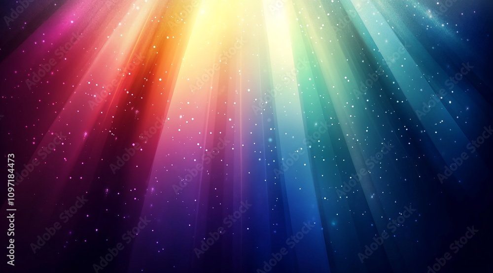Poster Colorful beams of light create a radiant abstract pattern in a vibrant and dynamic display