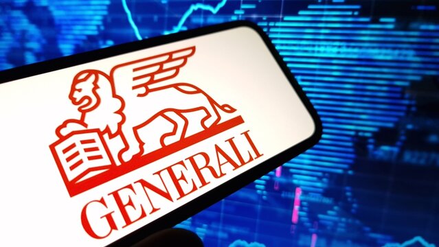 Konskie, Poland - November 23, 2024: Generali company logo displayed on mobile phone
