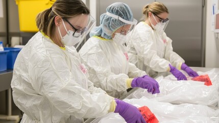 Dedicated Medical Team Preparing for Outbreak Response and Sickness Prevention in Healthcare Setting