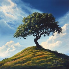 tree on a hill