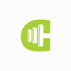 Letter G logo with gym equipment barbell icon