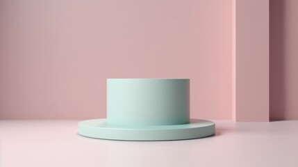 Whimsical Display. shelf stands in a room, awaiting product demonstration. Generative AI