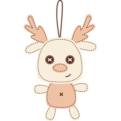 Christmas vintage fabric handmade toy deer
