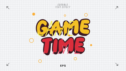 Game Time Editable Text Effect