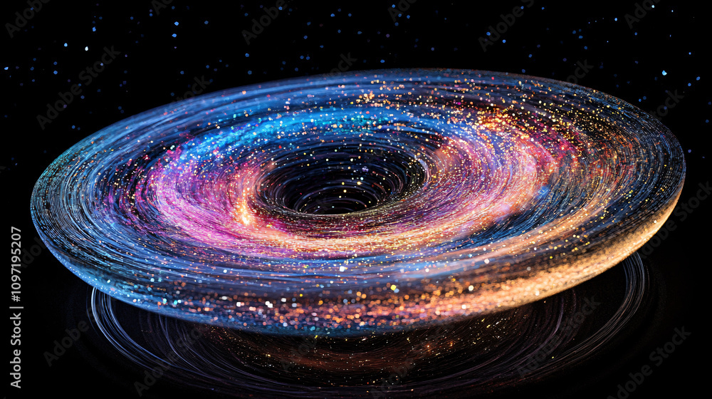 Poster vibrant nebula creating a swirling vortex amidst a backdrop of distant stars, capturing the intrigue