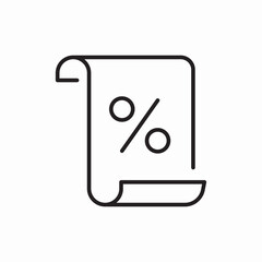 percent on paper icon sign vector