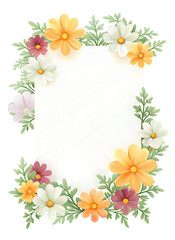 Obraz premium cosmos flowers border and blank space perfect for invitations