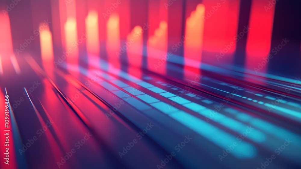 Leinwandbilder abstract digital visualization with vibrant colors and lines, suggesting technology or data.