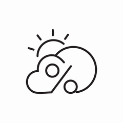 cloudy sun percente icon sign vector