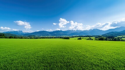 Fototapeta premium A large, open field with a clear blue sky