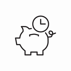 piggy bank time icon sign vector