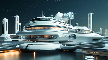 Cyber citadel:. Futuristic Space Citadel. Illustration