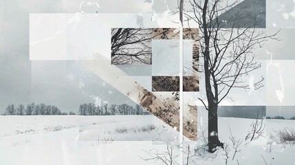 Snowy Winter Landscape in a Frozen Forest with Frosted Trees and a Cold Blue Sky