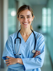 Portrait of cute female doctor
