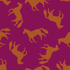 Christmas animals seamless horse pattern for wrapping paper and fabrics