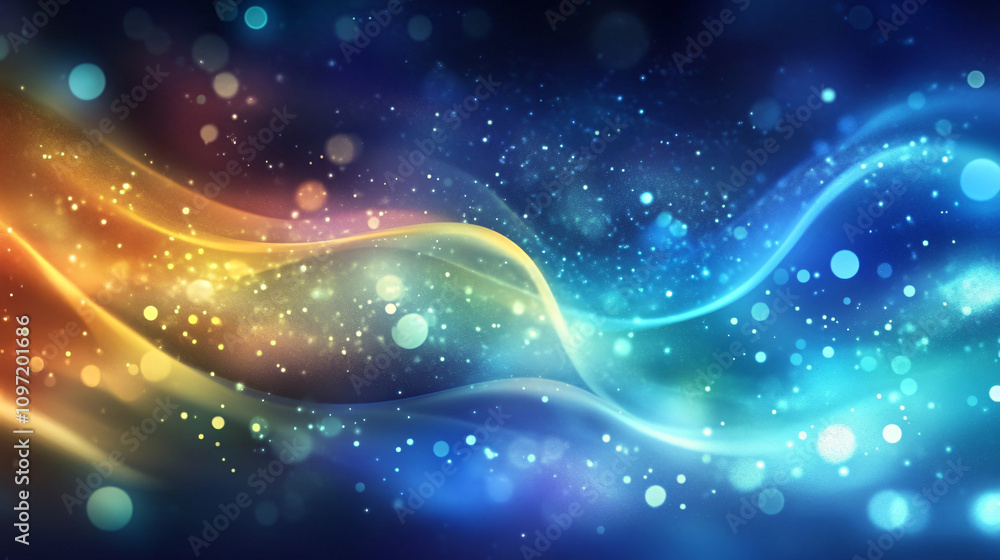 Aufkleber Graceful abstract light trails creating a mesmerizing bokeh effect in space