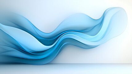 Obraz premium Abstract Blue Wavy Shape Design