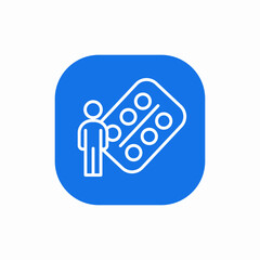 human and blister pack icon sign vector