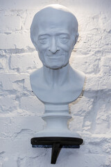 Russia. Saint-Petersburg. A bust depicting the philosopher Voltaire.