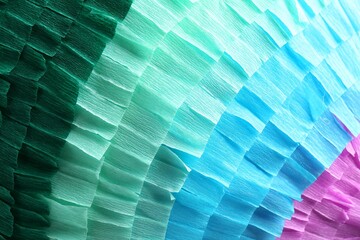 Pinata. Cut tissue paper in different colors as background, closeup