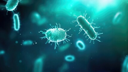 Obraz premium Microscopic View of Viruses Under Magnification