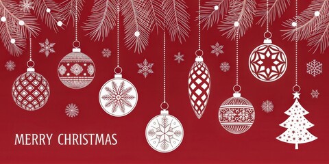 Beautiful Christmas card with christmas tree