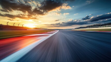 Naklejka premium Race Track Sunset