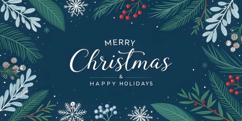 Christmas greeting card with christmas tree