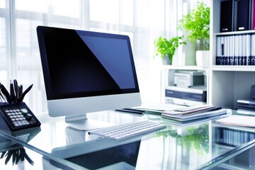 Fototapeta premium Advertisement backgrounds connection creativity desk horizontal indoors internet laptop life