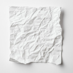 White folded  paper background, old texture. An empty crumpled paper page, Wrinkled paper effect