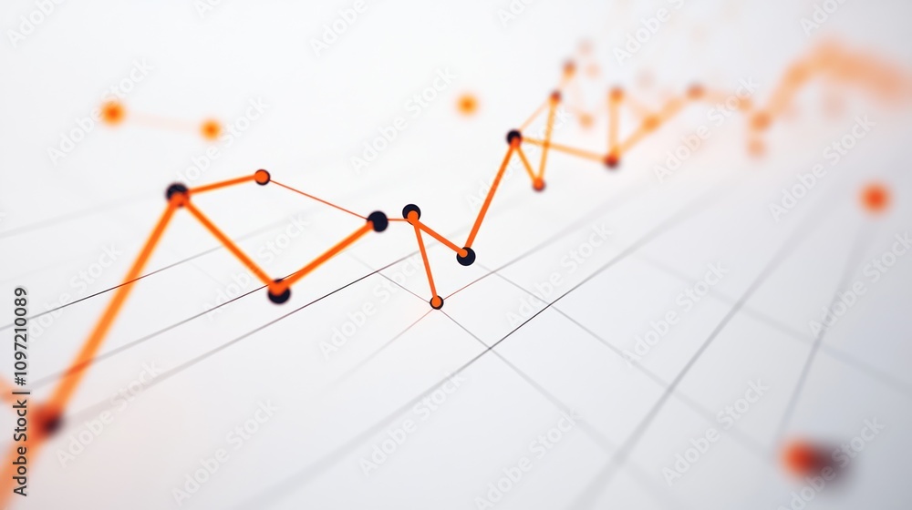 Poster A stylized graph showcasing data trends with orange and black points on a light background.