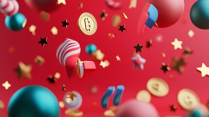 abstract background with different icons and shapes