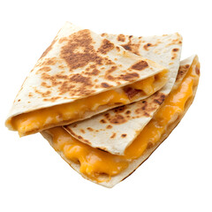 A delicious stack of cheesy quesadillas, showcasing melted cheese between folded tortillas.