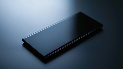 Modern sleek smartphone on dark background with soft lighting effect