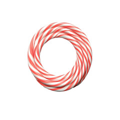 A round candy resembling a peppermint swirl, designed for festive occasions.
