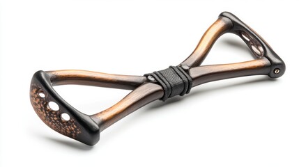 Obraz premium Sling shot with wooden handles and metal frame, perfect for outdoor fun