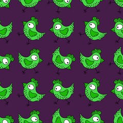 Easter chicken seamless birds pattern for wrapping paper and fabrics