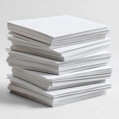 
A stack of white A4 paper. Stack of printer paper isolate. White pages A4. Print studio. Stationery paper for printing. Paper for office.