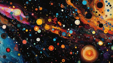 Fototapeta premium Cosmic Abstract: A Vivid Universe of Color and Light