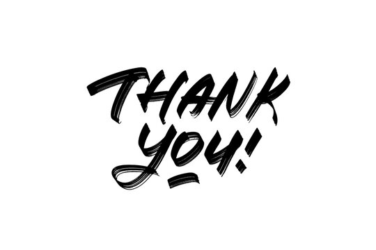 Bold marker thank you calligraphy, ideal for business branding, marketing materials, customer appreciation, or social media campaigns
