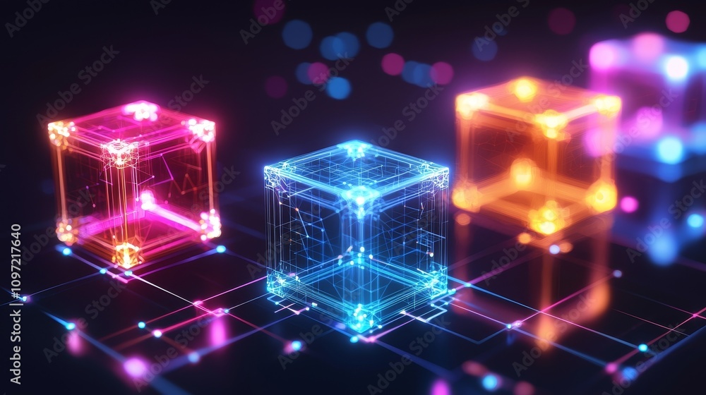 Aufkleber digital transformation virtual space abstract visualization technology futuristic perspective innova