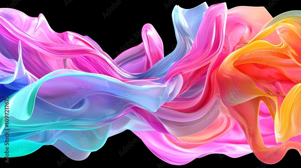 Aufkleber dynamic abstract art studio space digital artwork colorful swirls close-up visual creativity for mod