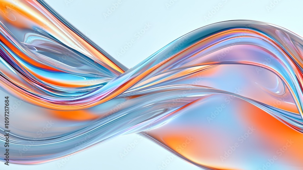 Aufkleber dynamic waves of color flowing across a soft background abstract art digital illustration modern des