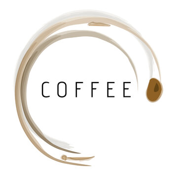 Coffee Shop Logo with Coffee Rings