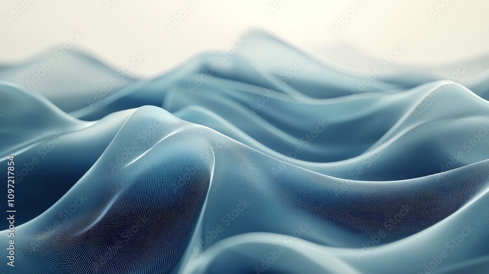 Poster abstract flowing waves digital art textured ocean soft color palette minimalist view fluidity and mo