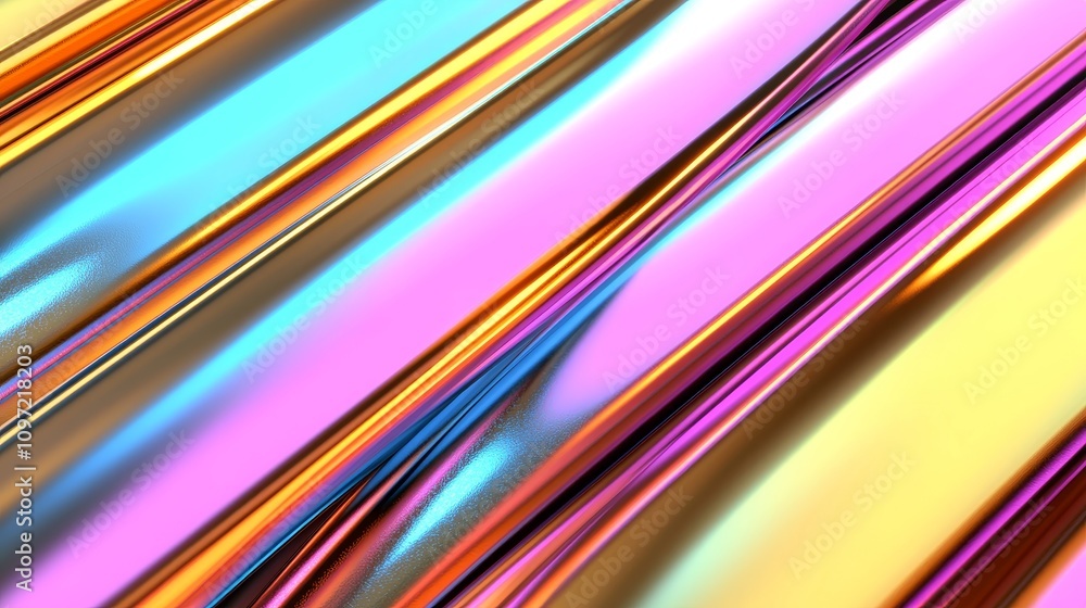 Poster dynamic colorful abstract waves digital art canvas vibrant colors creative space close-up view moder